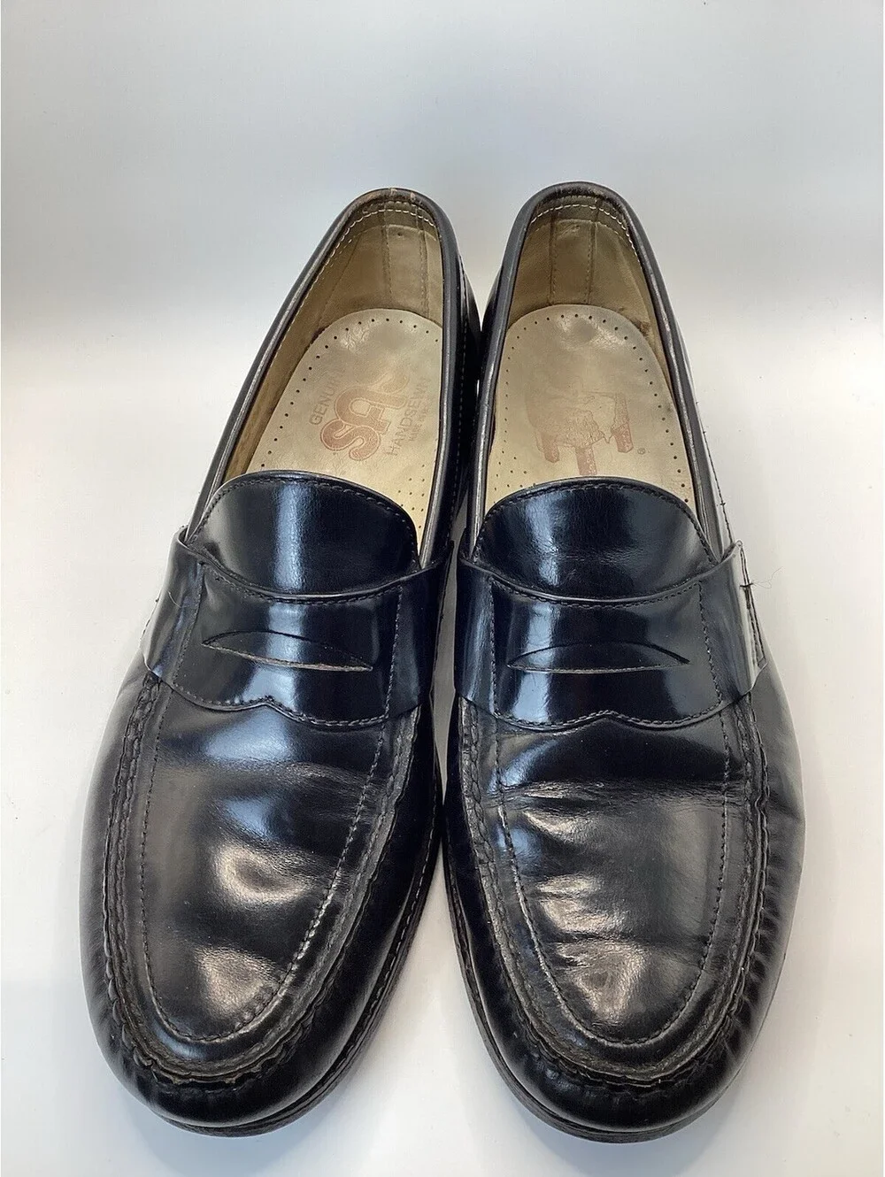 SAS Men's Penny 40 Slip-On Loafer Black Leather Size 8.5 N Narrow Made in USA